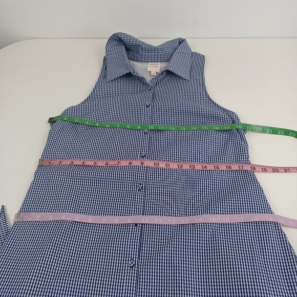 Cinq A Sept Gaby Gingham Mini Dress 12 Women Preppy Cotton Blend Button Tie - Picture 9 of 12